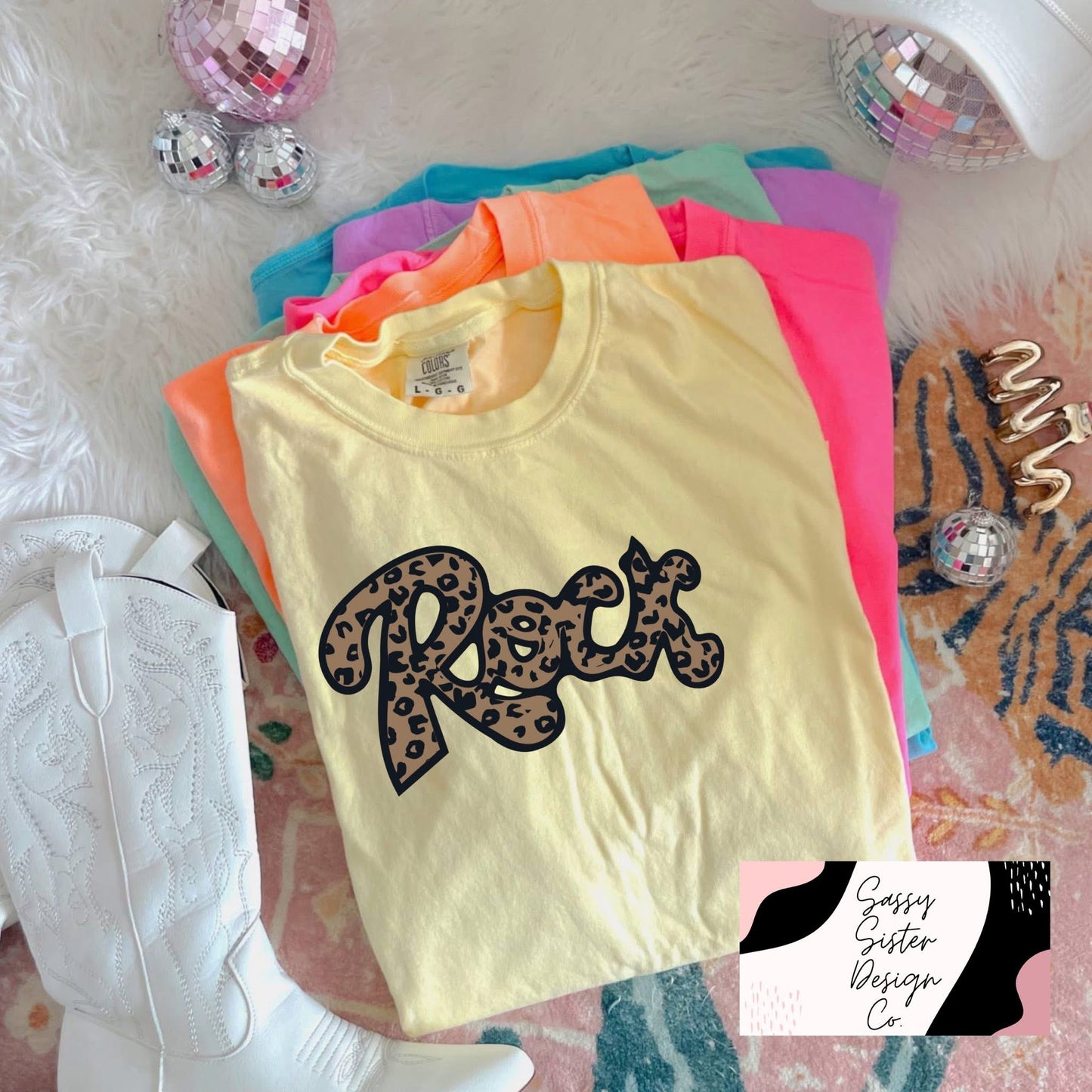 Neon Cheetah Rock Comfort Color Tees