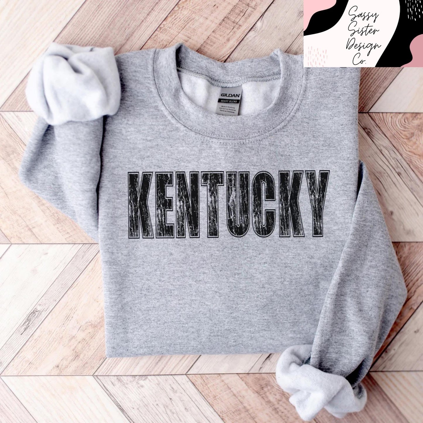 Black Kentucky Distressed Letters