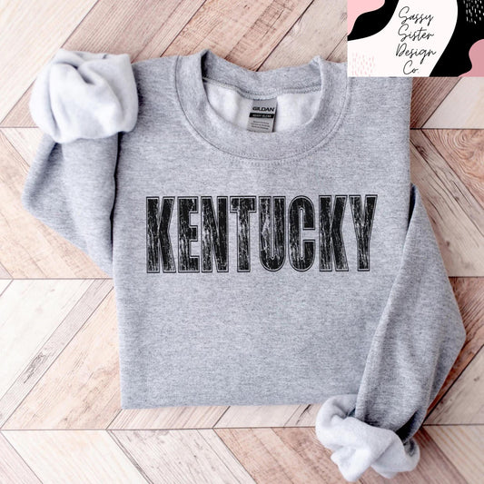 Black Kentucky Distressed Letters
