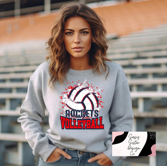 Rockets Volleyball Paint Splatter