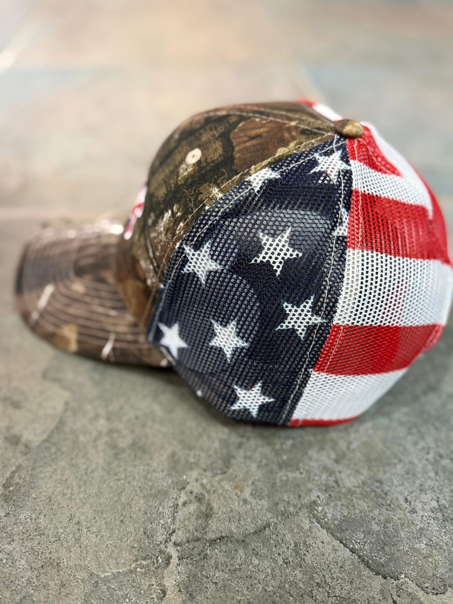Camo/American Flag Rock Hat