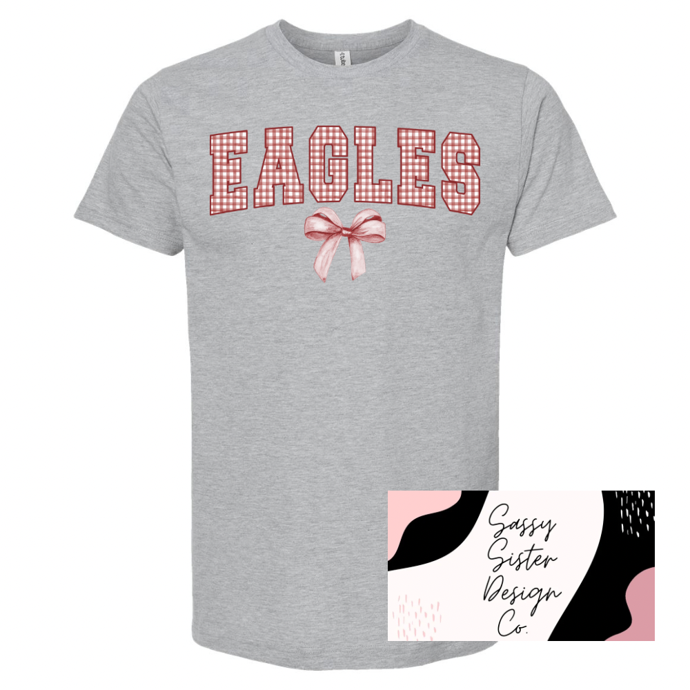 Maroon Checkered Eagles With Bow