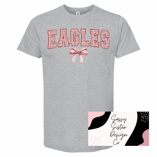 Maroon Checkered Eagles With Bow
