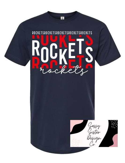 Staggered Red & White Rockets