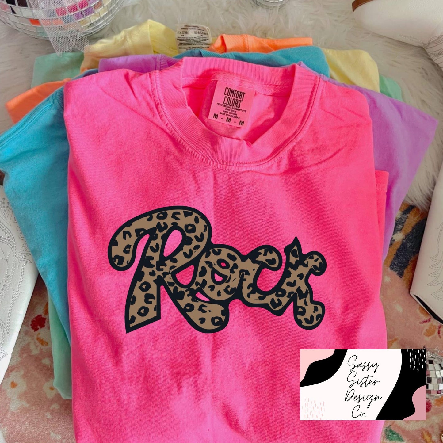 Neon Cheetah Rock Comfort Color Tees