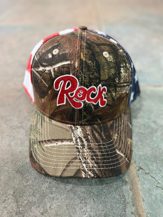 Camo/American Flag Rock Hat