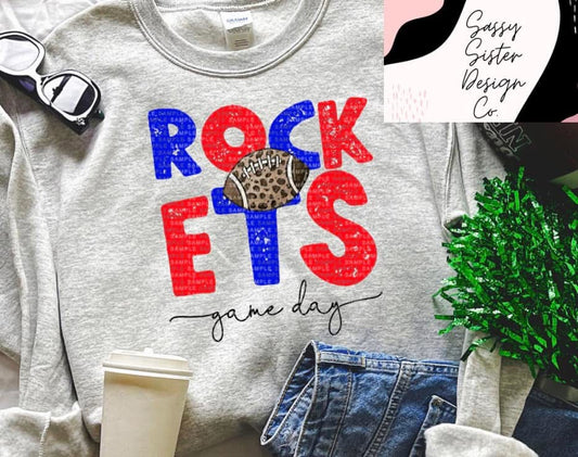 Rockets Cheetah Football Gameday Cursive