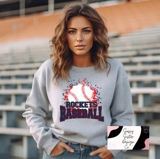 Rockets Baseball Paint Splatter