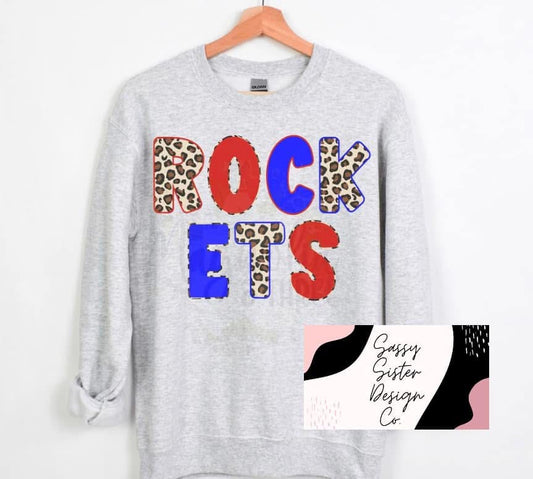 Red, Blue, Cheetah Rockets Letters