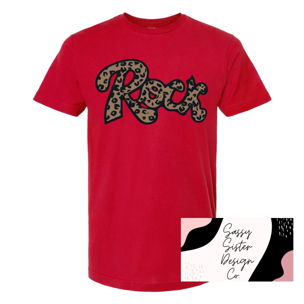 Cheetah Rock Logo Red Shirt
