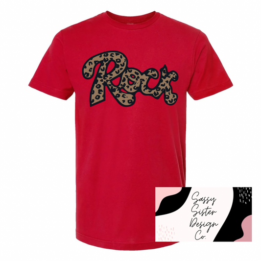 Cheetah Rock Logo Red Shirt