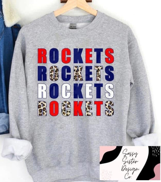 Red, Navy, White, Cheetah Rockets