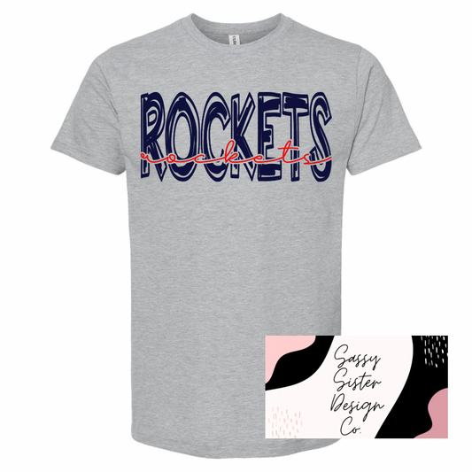 Navy Rockets Red Cursive Rockets