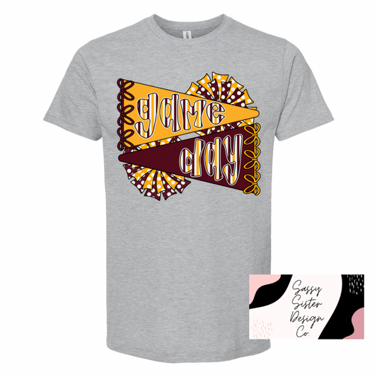 Maroon & Gold Game Day Pennant Flags