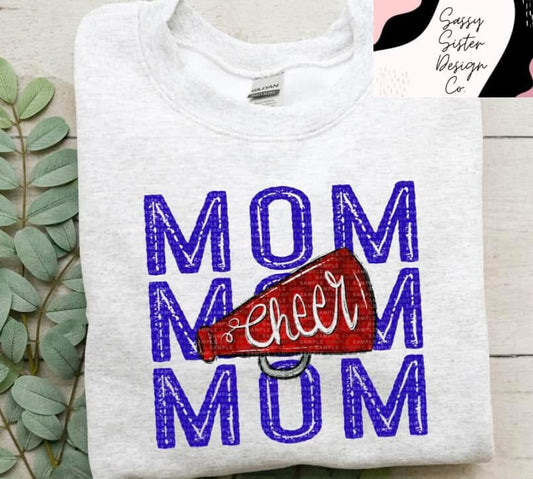 Blue Mom Repeat Cheer Megaphone