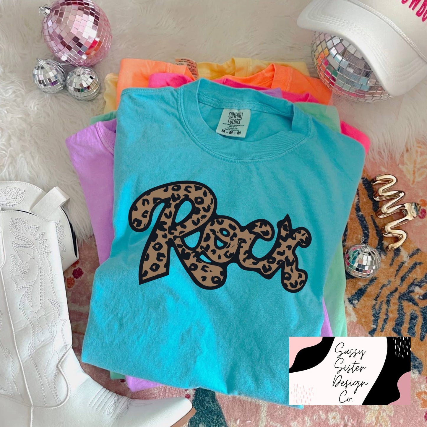 Neon Cheetah Rock Comfort Color Tees