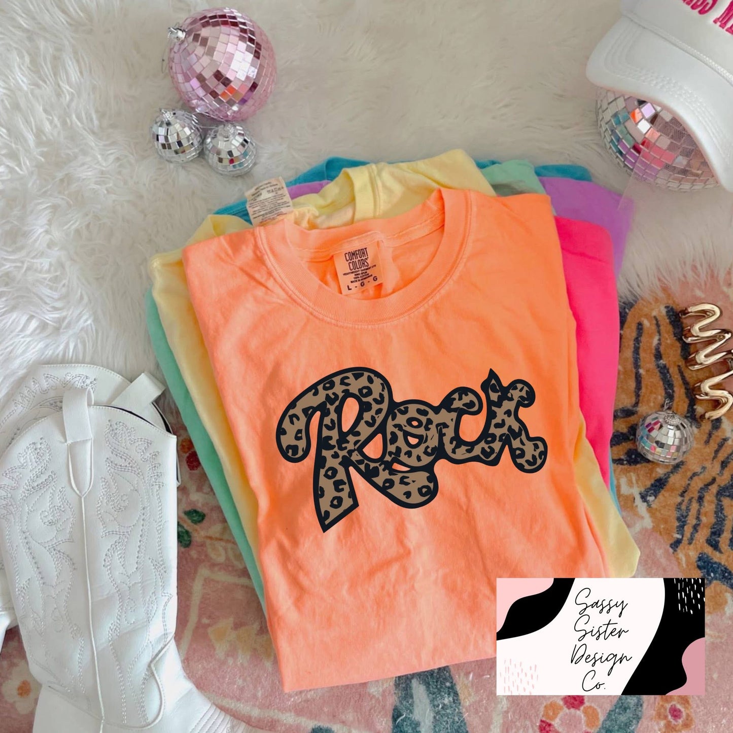 Neon Cheetah Rock Comfort Color Tees