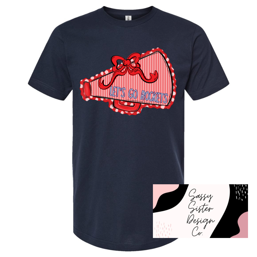 Red Megaphone With Bow Lets Go Rockets