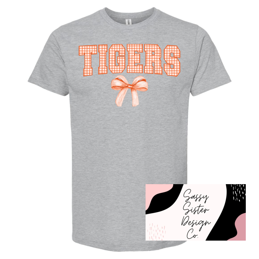 Orange Checkered Tigers With Bow