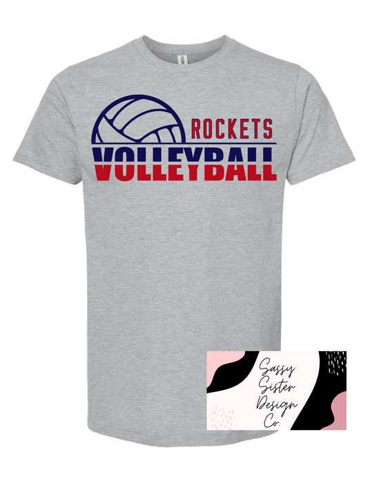 Red/Navy Split Rockets Volleyball