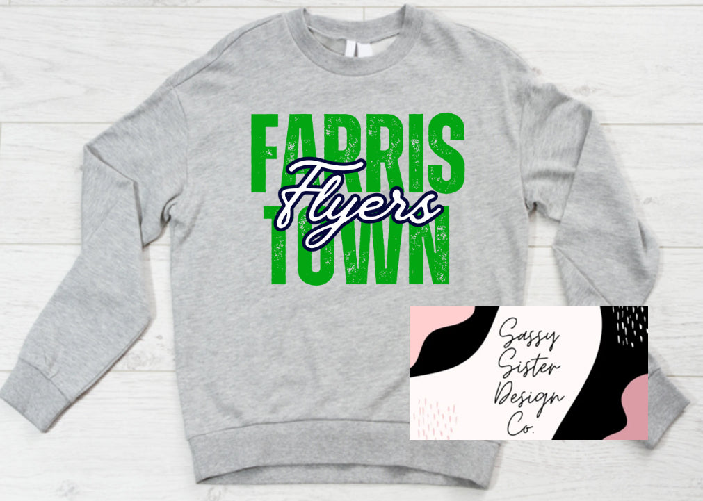 Green Farristown Flyers Cursive