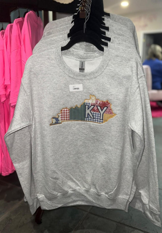 KY Quilt Applique Embroidered Sweatshirt