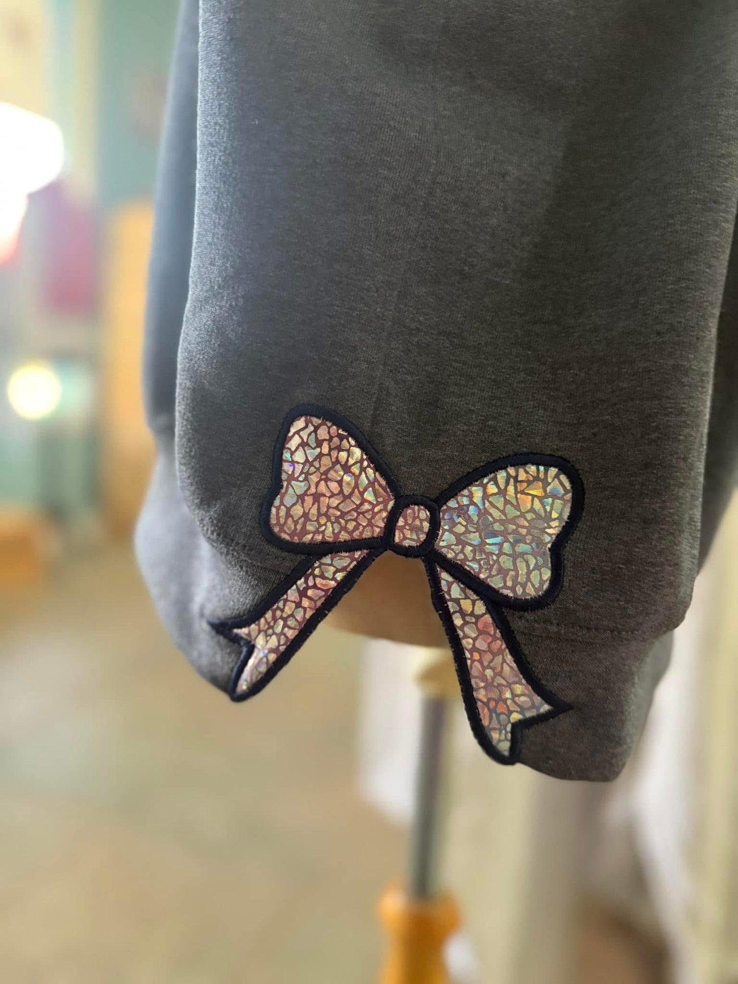 Metallic ROCK Appliqué with Bow Slit