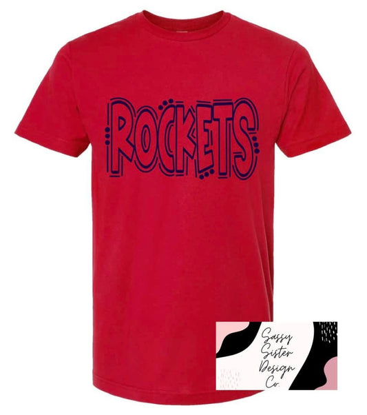 Rockets Navy Doodle Letters