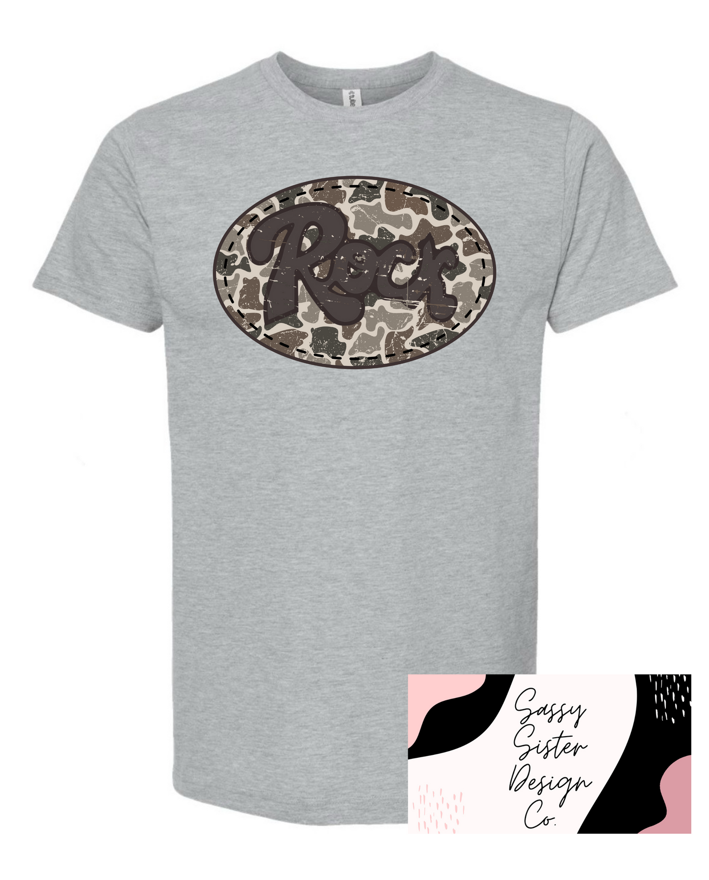 Duck Camo Distressed Circle Rock
