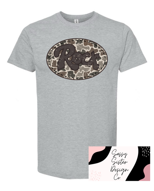 Duck Camo Distressed Circle Rock