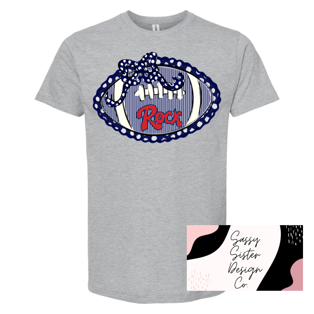 Rock Navy Football and Bow