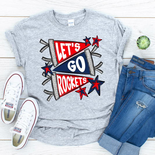 Let's Go Rocket Flags & Stars