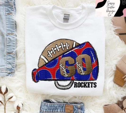 Polka Dot Go Rockets Football