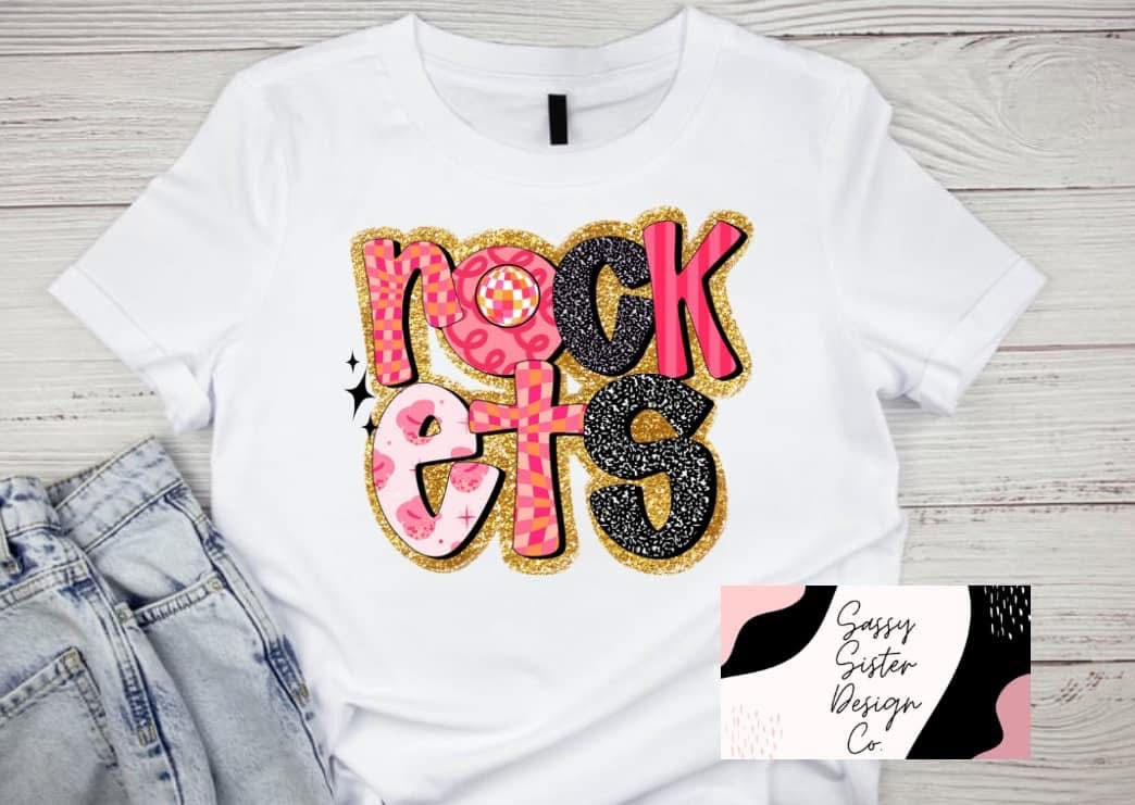 Rockets Glitter Black and Gold