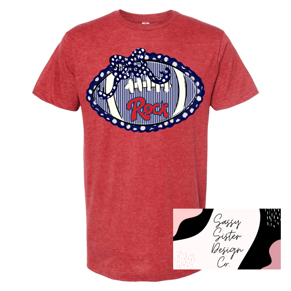 Rock Navy Football and Bow