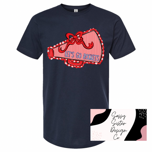 Red Megaphone With Bow Lets Go Rockets