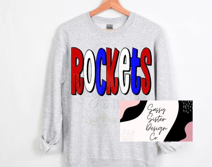 Red, White, and Blue Rockets Letters