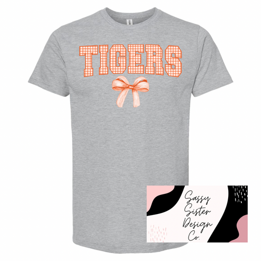 Orange Checkered Tigers With Bow